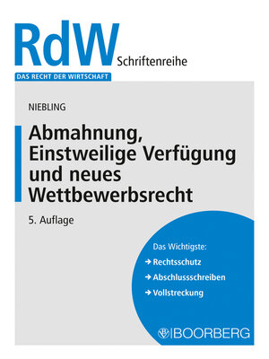 cover image of Abmahnung, Einstweilige Verfügung und neues Wettbewerbsrecht